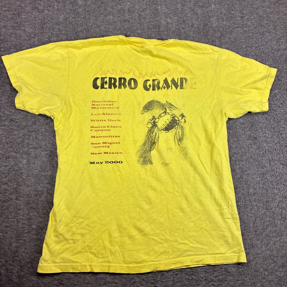 Vintage Hanes Cerro Grande T-Shirt Mens XL Yellow 2000 Fire Commemorative